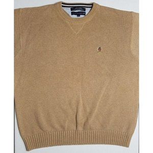 Tommy Hilfiger Long Sleeve Pullover Crew Neck Cotton Sweater Beige Men's Size XL